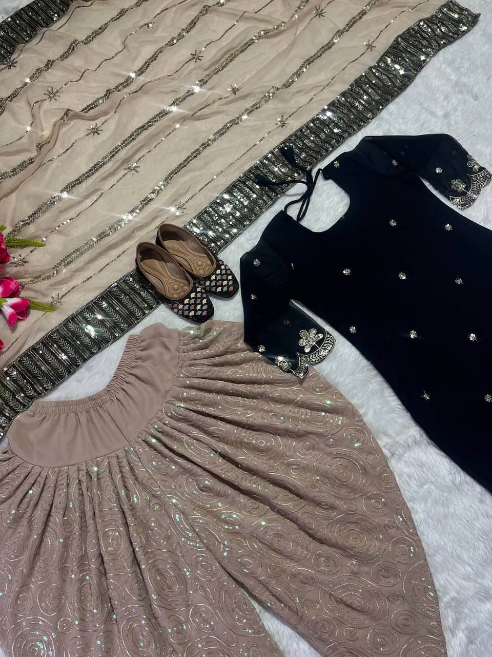 Modern Café-au-Lait & Noir Shimmer Ensemble